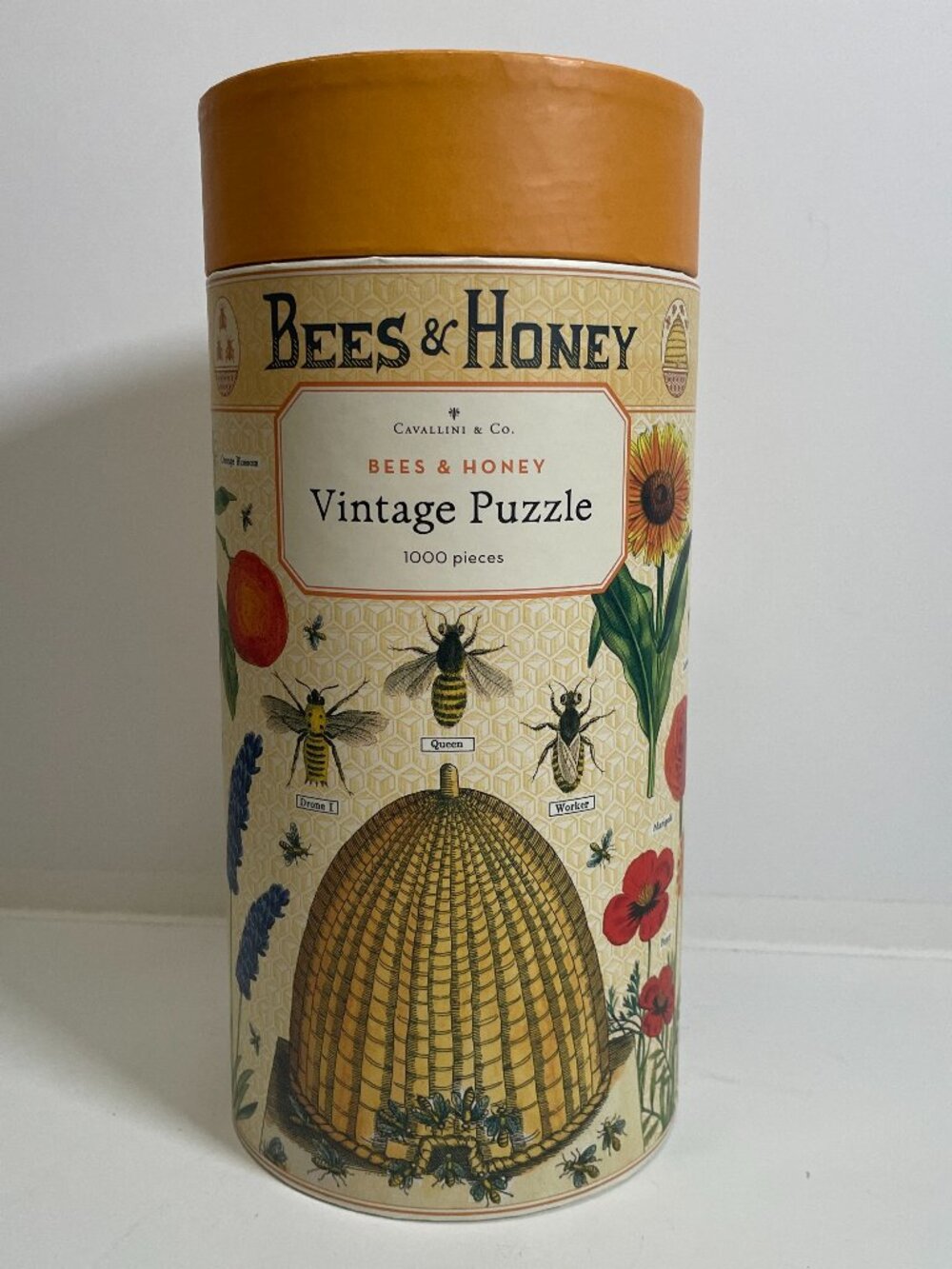Cavallini & Co Bees & Honey Vintage Puzzle 1,000 Pieces Complete